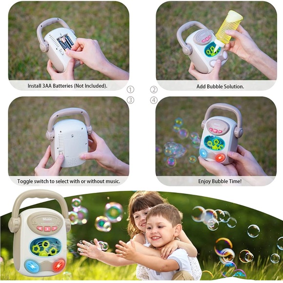 Toys Bubble Maker for Toddlers Boys Girls, Portable Bubble Machine Blower - Picture 3 of 4